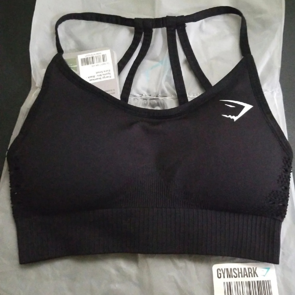 NWT 🦈 Gymshark Black Energy Seamless Sporta Bra